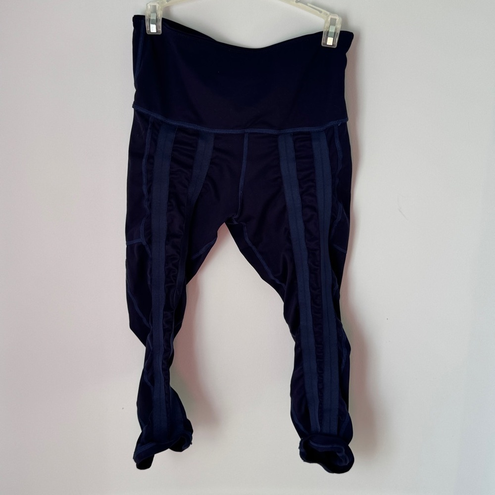 Sweetflexx HiRise Navy Capri Resistance Leggings, Bands in Front (Legs)Sz 10